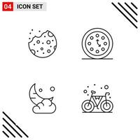 Pixle Perfect Set of 4 Line Icons Outline Icon Set for Webite Designing and Mobile Applications Interface Creative Black Icon vector background