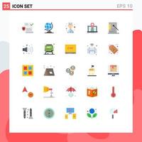 Set of 25 Modern UI Icons Symbols Signs for design bucket chef route system Editable Vector Design Elements