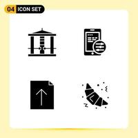 Editable Vector Line Pack of Simple Solid Glyphs of decapitate upload murder security fast food Editable Vector Design Elements