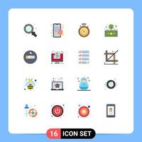 Universal Icon Symbols Group of 16 Modern Flat Colors of nonsmoking return clock investment asset Editable Pack of Creative Vector Design Elements