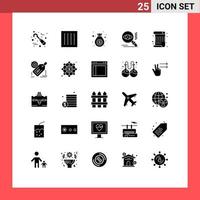 Pack of 25 creative Solid Glyphs of art find laundry view eye Editable Vector Design Elements