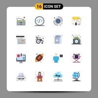 16 iconos creativos signos y símbolos modernos de tarjetas de dinero rodillo de captura rodillo de pintura paquete editable de elementos de diseño de vectores creativos
