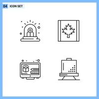 4 Icons Line style Creative Outline Symbols Black Line Icon Sign Isolated on White Background Creative Black Icon vector background