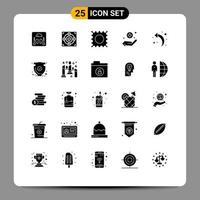 Set of 25 Modern UI Icons Symbols Signs for shield left arrow drug back sign Editable Vector Design Elements