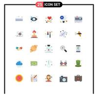 Flat Color Pack of 25 Universal Symbols of platform funding health crowdfunding innovative idea Editable Vector Design Elements