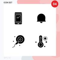 Stock Vector Icon Pack of 4 Line Signs and Symbols for phone sperms android sign hot Editable Vector Design Elements