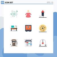 9 Creative Icons Modern Signs and Symbols of bank table holiday office desk Editable Vector Design Elements