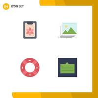 4 Creative Icons Modern Signs and Symbols of flower help clip landscape support Editable Vector Design Elements