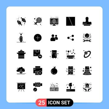 Stock Vector Icon Pack of 25 Line Signs and Symbols for press layout globe interface collage Editable Vector Design Elements