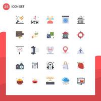 Set of 25 Modern UI Icons Symbols Signs for food watch romantic device computer Editable Vector Design Elements