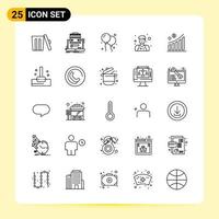 25 Creative Icons for Modern website design and responsive mobile apps 25 Outline Symbols Signs on White Background 25 Icon Pack Creative Black Icon vector background