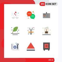 9 Universal Flat Colors Set for Web and Mobile Applications ink pass support identity id Editable Vector Design Elements