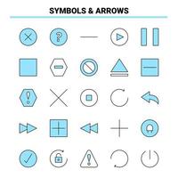 25 Symbols  Arrows Black and Blue icon Set Creative Icon Design and logo template Creative Black Icon vector background