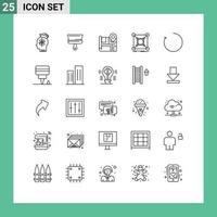 Universal Icon Symbols Group of 25 Modern Lines of arrow data tool connection base Editable Vector Design Elements