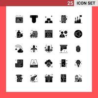 Modern Set of 25 Solid Glyphs and symbols such as achievement mobile pampers business creative Editable Vector Design Elements