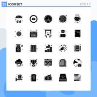 Universal Icon Symbols Group of 25 Modern Solid Glyphs of e learning education basic consultation next Editable Vector Design Elements