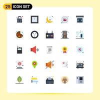 paquete de iconos de vector de stock de 25 signos y símbolos de línea para elementos de diseño de vector editables de análisis de información de luna de comunicación deslizante