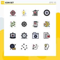 16 Creative Icons Modern Signs and Symbols of catkin web lightbulb target mobile Editable Creative Vector Design Elements