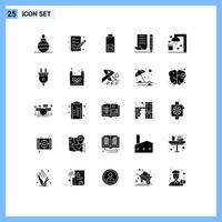 25 Creative Icons Modern Signs and Symbols of shower bath half scratch pad notebook Editable Vector Design Elements