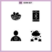 Universal Icon Symbols Group of 4 Modern Solid Glyphs of eggs complete spring mobile web Editable Vector Design Elements