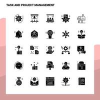 25 Task and Project Management Icon set Solid Glyph Icon Vector Illustration Template For Web and Mobile Ideas for business company