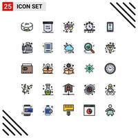 25 iconos creativos, signos y símbolos modernos de la aplicación de amor, gafas, horario, elementos de diseño vectorial editables vector