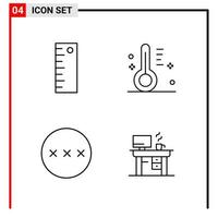 4 General Icons for website design print and mobile apps 4 Outline Symbols Signs Isolated on White Background 4 Icon Pack Creative Black Icon vector background