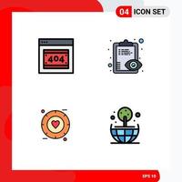 4 Creative Icons Modern Signs and Symbols of error signal server view wedding Editable Vector Design Elements