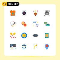 Modern Set of 16 Flat Colors and symbols such as business school growth open learning Editable Pack of Creative Vector Design Elements