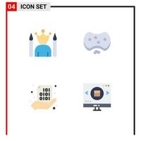 Modern Set of 4 Flat Icons Pictograph of celebrity soap superhero health binary Editable Vector Design Elements