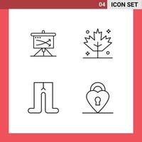 Pack of 4 Modern Filledline Flat Colors Signs and Symbols for Web Print Media such as strategic clothes planning thanksgiving lock Editable Vector Design Elements