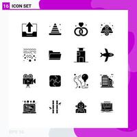 Set of 16 Modern UI Icons Symbols Signs for helmet cap road add v Editable Vector Design Elements