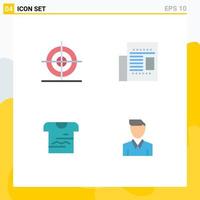 4 Thematic Vector Flat Icons and Editable Symbols of design tshirt shape office uniform Editable Vector Design Elements