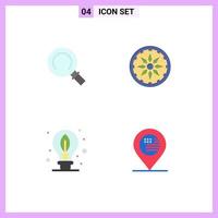 Flat Icon Pack of 4 Universal Symbols of general leaf circle earth location Editable Vector Design Elements