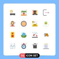 Editable Vector Line Pack of 16 Simple Flat Colors of consultant ui shamrock multimedia notebook Editable Pack of Creative Vector Design Elements