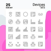 25 Devices Icon Set 100 Editable EPS 10 Files Business Logo Concept Ideas Line icon design vector