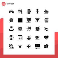 Solid Glyph Pack of 25 Universal Symbols of swim noob business nipple dummy Editable Vector Design Elements