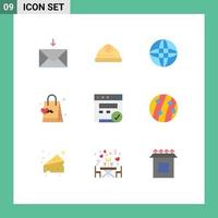 Group of 9 Flat Colors Signs and Symbols for dandruff seo internet browser fathers day Editable Vector Design Elements