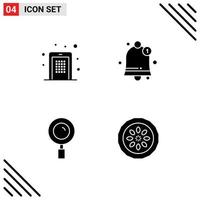 Solid Glyph Pack of Universal Symbols of access magnifier pin notification search Editable Vector Design Elements