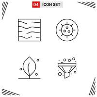 4 Icons Line Style Grid Based Creative Outline Symbols for Website Design Simple Line Icon Signs Isolated on White Background 4 Icon Set Creative Black Icon vector background