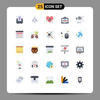 Stock Vector Icon Pack of 25 Line Signs and Symbols for presentation data heart login development Editable Vector Design Elements