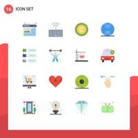 Set of 16 Vector Flat Colors on Grid for list design coin world internet Editable Pack of Creative Vector Design Elements