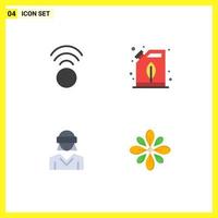 Pack of 4 creative Flat Icons of connection reality can oil woman Editable Vector Design Elements