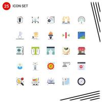 User Interface Pack of 25 Basic Flat Colors of motivate built man setting code Editable Vector Design Elements