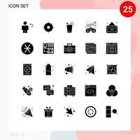 Universal Icon Symbols Group of 25 Modern Solid Glyphs of diploma business juice smart controls Editable Vector Design Elements