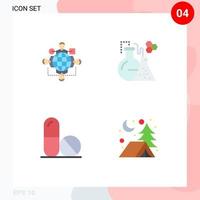 4 User Interface Flat Icon Pack of modern Signs and Symbols of function medicine operation lab space Editable Vector Design Elements