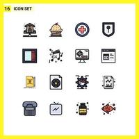 16 iconos creativos signos y símbolos modernos de i marco seguridad dulce ubicación más elementos de diseño de vectores creativos editables