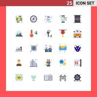 Universal Icon Symbols Group of 25 Modern Flat Colors of can heartbeat data fitness activity Editable Vector Design Elements