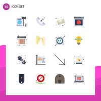 Universal Icon Symbols Group of 16 Modern Flat Colors of website warning phone stop web Editable Pack of Creative Vector Design Elements