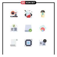 Set of 9 Modern UI Icons Symbols Signs for devices computers game knowledge book Editable Vector Design Elements